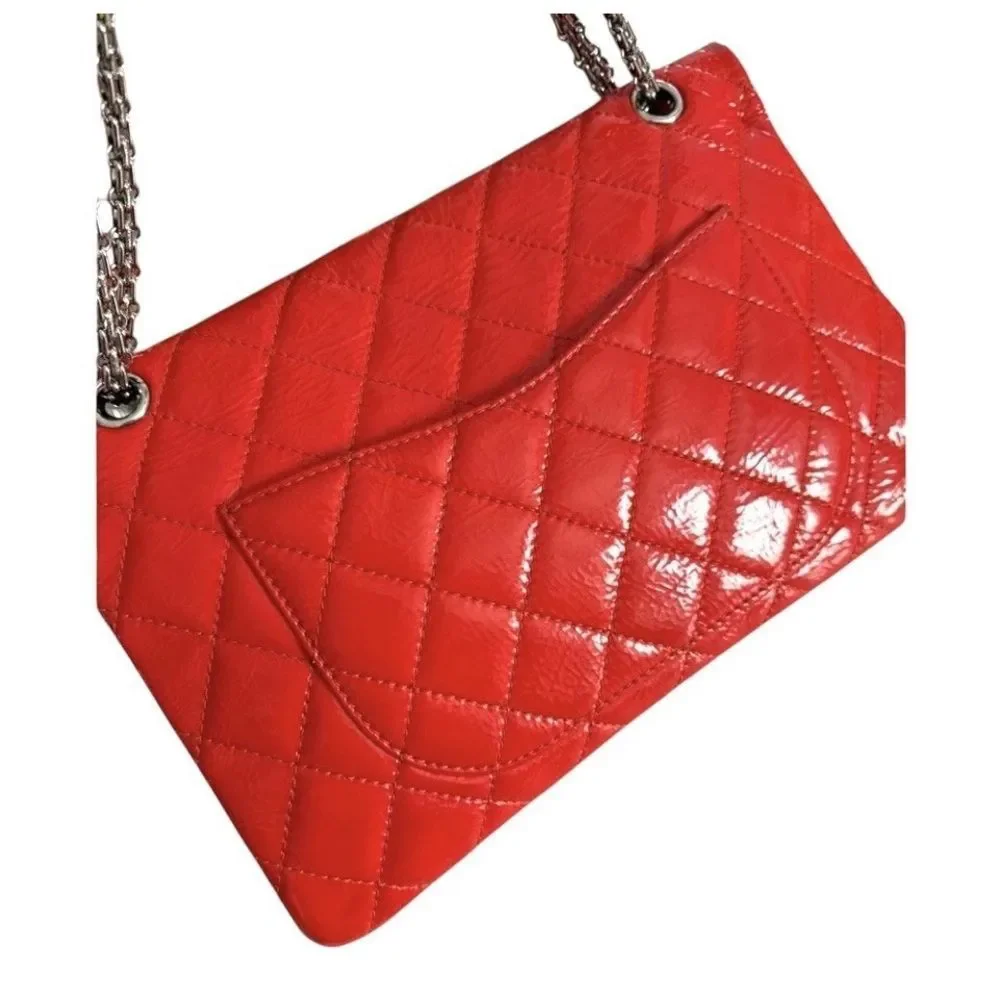 CHANEL Reissue 2.55 Medium Red Quilted Leather Dbl FlapBag w/COA